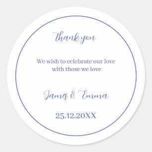 Adesivo Púrpura Simples de Casamento Personalizado