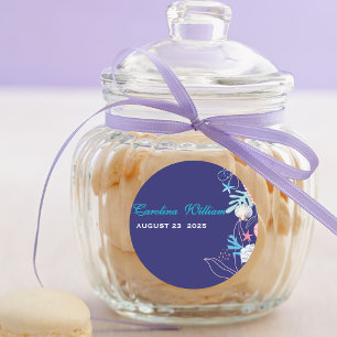 Adesivo Púrpura uma pérola sob o chá de fraldas do mar