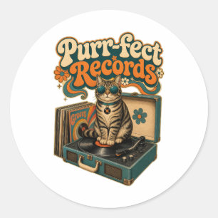 Adesivo Purr-fect Records Groove Cat