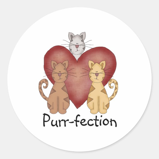 Adesivo Purr-fection dos gatos (Frente)
