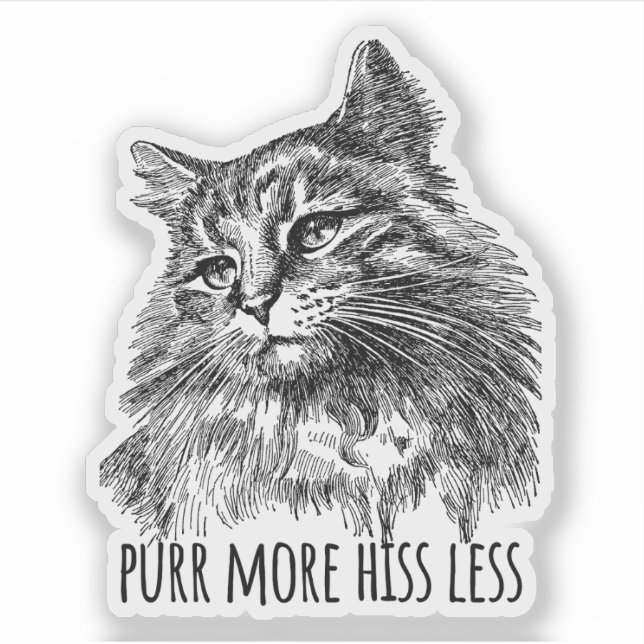 Adesivo Purr More Hiss Less Pretty Kitty (Frente)
