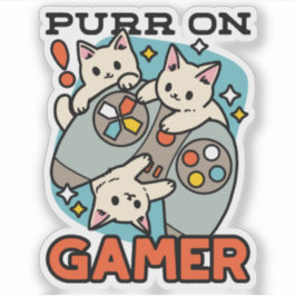 Adesivo Purr On Gamer - Design de Jogos para Gatos de Gato