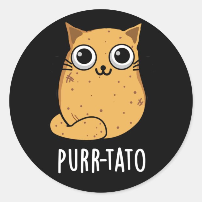 Adesivo Purr-tato Funny Cat Batata Negra (Frente)