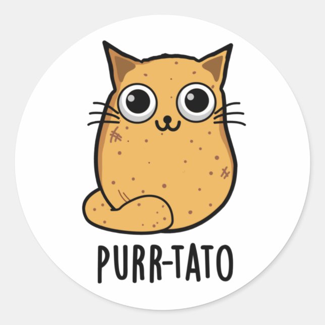 Adesivo Purr-tato Funny Cat Batata Pun (Frente)