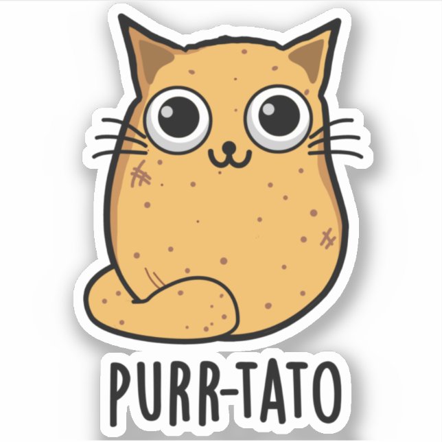 Adesivo Purr-tato Funny Cat Batata Pun (Frente)