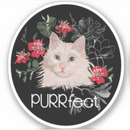 Adesivo PURRfect cat sticker ou o nome do seu gato