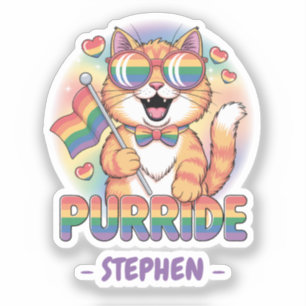 Adesivo Purride - Laranja Cat com Sinalizador Orgulho LGBT