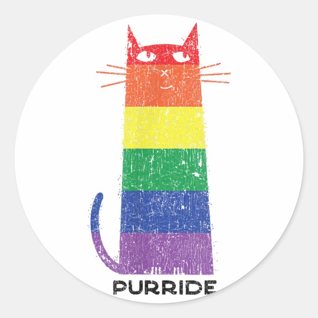 Adesivo Purride Shirt LGBT Orgulho gay Engraçado Gato Dize (Frente)