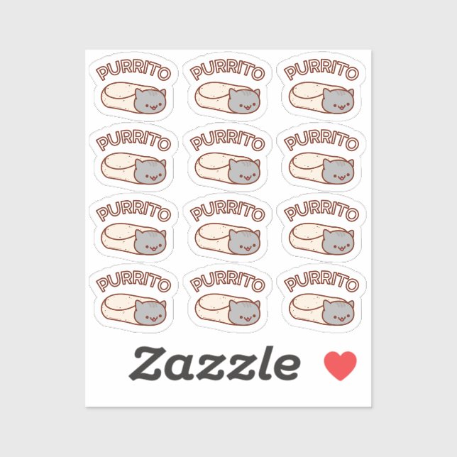 Adesivo PURRITO Cat Burrito DOZEN MiniStickers (Folha)