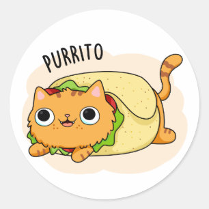 Adesivo Purrito Gato Gato Gato Gato Gato Burrito Pun