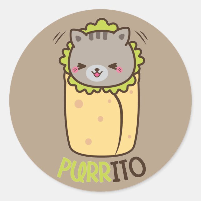 Adesivo Purrito Kitty Cat Burrito (Frente)