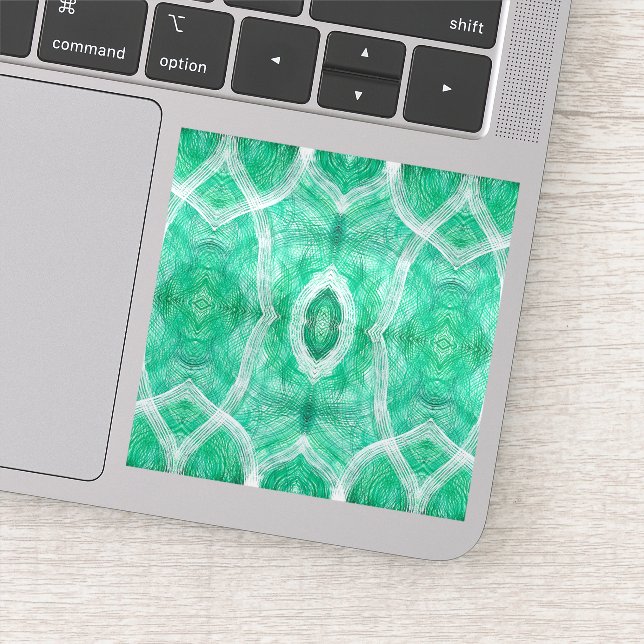 Adesivo Push Abstract Light Green Watercolor Art (Detalhe)