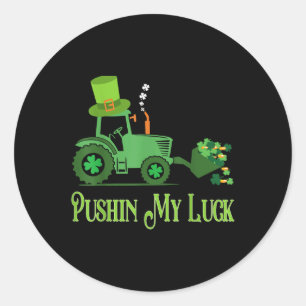 Adesivo Pushin My Luck Rua. Patricks Day Shamrock Irish Bo