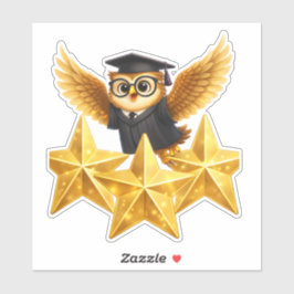 Adesivo Put the owl three gold stars, achievement custom v