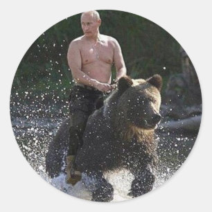 Adesivo Putin anda com um urso!