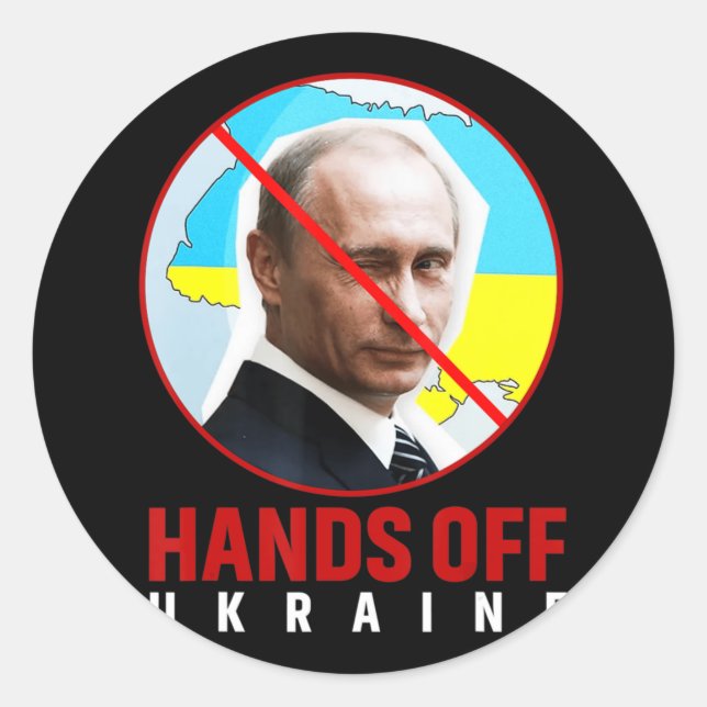 Adesivo Putin Hands Off Ukraine  (Frente)