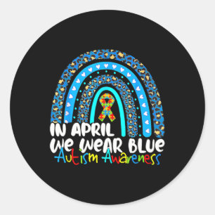 Adesivo Puzzle Arco-íris Em Abril Nós Usamos Azul Conscien