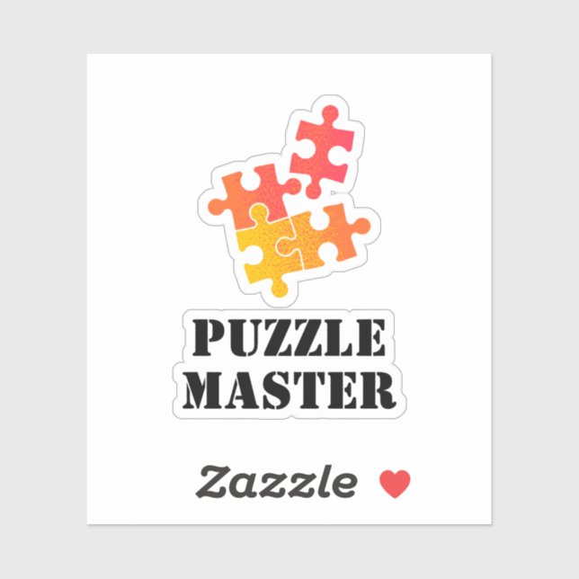 Adesivo Puzzle Master Jigsaw Lovers Funny Quote (Folha)