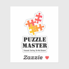 Adesivo Puzzle Master Jigsaw Lovers Funny Quote