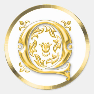 Adesivo Q Round inicial em Dourado