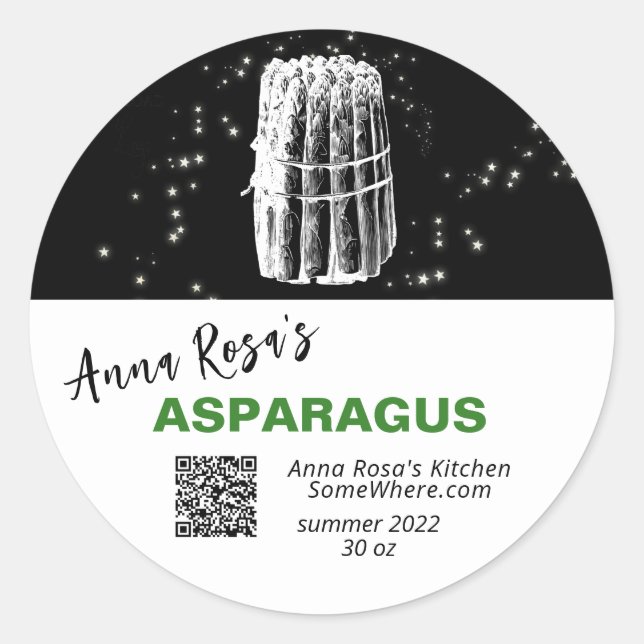 ADESIVO *~* QR AP30 ASPARAGUS - DEHYDRATED CANNING FREEZE (Frente)
