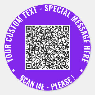 Adesivo QR Code Scan Info Personalizar Texto Stick Escolhe