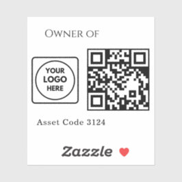 Adesivo QR de Ativo Personalizado | Logotipo Empresarial d