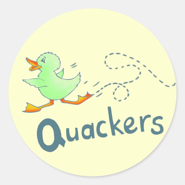 Adesivo Quackers engraçados, vinheta de pato louco (Frente)