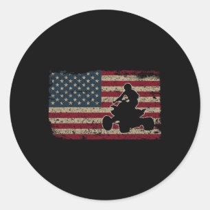 Adesivo Quad Biker America Flag Gift I Atv Four Wheeler Qu
