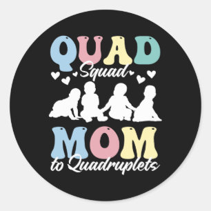 Adesivo Quad Squad Mãe Para Quadruplets Mami Mama Mamãe Mo