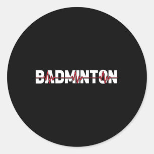 Adesivo Quadra de Badminton Raquete - Peteca Ekg Coração