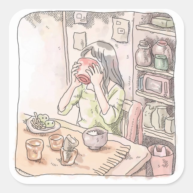 ADESIVO QUADRADO さむくごじ (Frente)