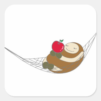 ADESIVO QUADRADO なまけたろうステッカー たろう