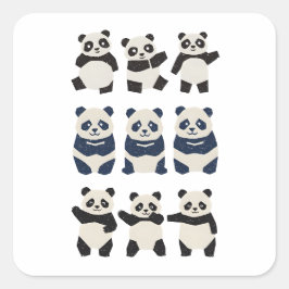 Adesivo Quadrado ポップ・シンプルなデザイン☆ぱんだのシール Vol.1