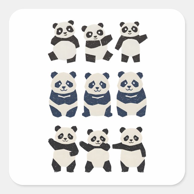 Adesivo Quadrado ポップ・シンプルなデザイン☆ぱんだのシール Vol.1 (Frente)