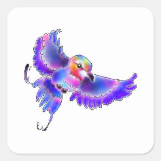 ADESIVO QUADRADO ライラックニシブッポウソウちゃん