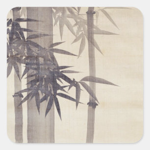 Adesivo Quadrado 竹, bambu do 其一, Kiitsu, arte de Japão