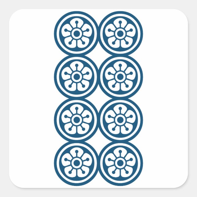 ADESIVO QUADRADO 麻雀牌 8筒 / EIGHT OF CIRCLES -MAHJONG TILE- (Frente)