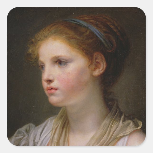 Adesivo Quadrado 0irl com fita azul (Frente)