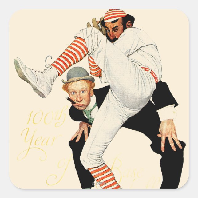 Adesivo Quadrado 100º Aniversário do Baseball (Frente)