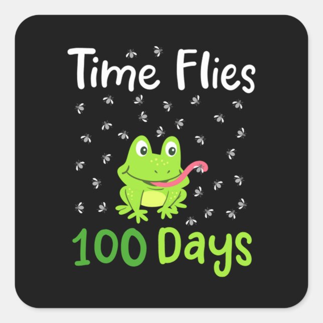 Adesivo Quadrado 100º Dia da Escola 100 Dias 34 (Frente)