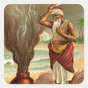 Adesivo Quadrado 1001 noites árabes: A história do pescador