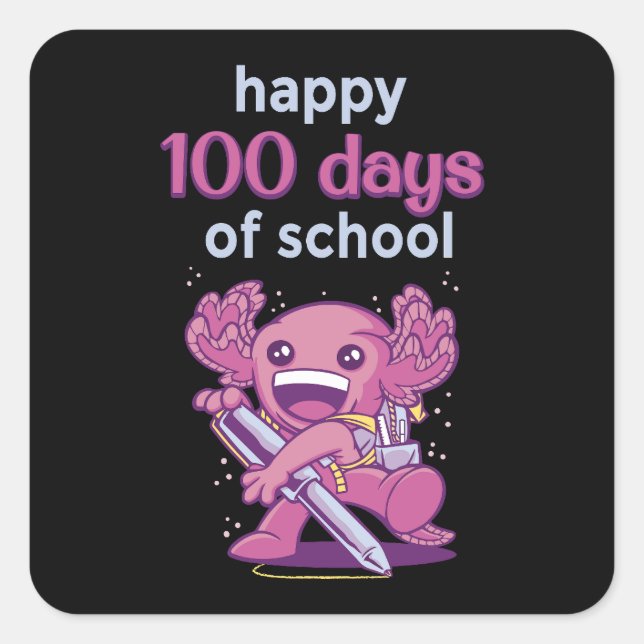 Adesivo Quadrado 100 dias de escola (Frente)
