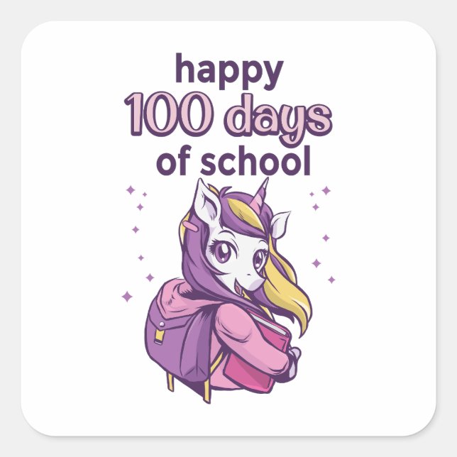 Adesivo Quadrado 100 dias de escola (Frente)