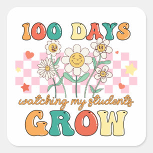 Adesivo Quadrado 100 dias de ver meus alunos crescerem na Groovy