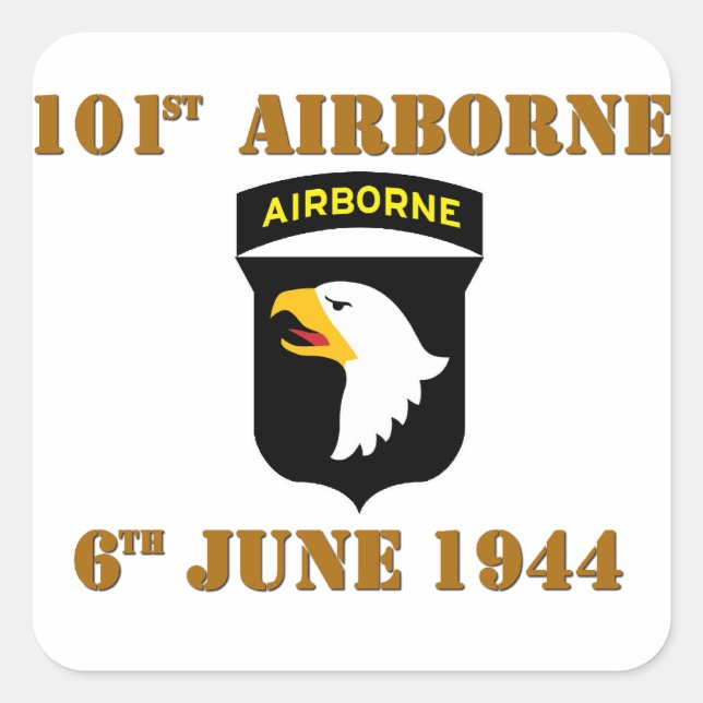 Adesivo Quadrado 101st Airborne D-Day Normandy (Frente)