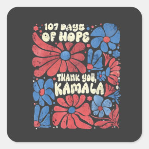 Adesivo Quadrado 107 dias de obrigado de esperança, kamala Groovy