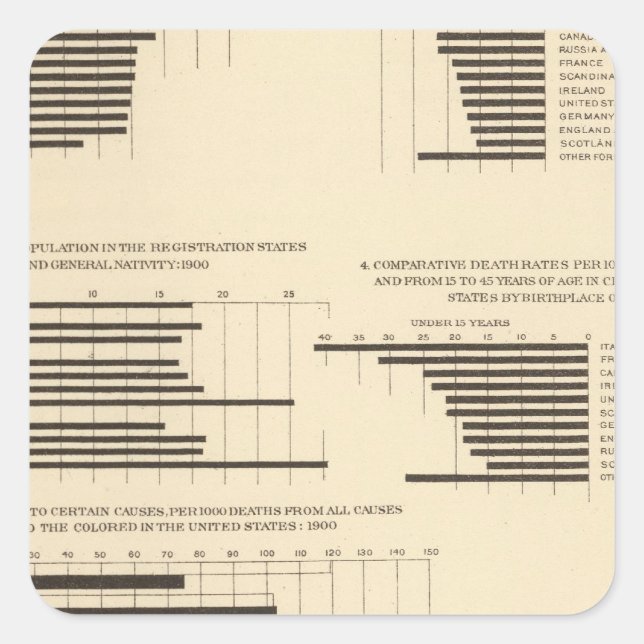 Adesivo Quadrado 111 Taxa de mortalidade 1900 (Frente)