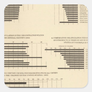 Adesivo Quadrado 111 taxas de mortalidade 1900