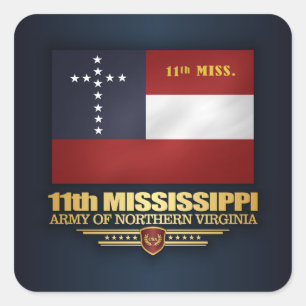 Adesivo Quadrado 11o Infantaria de Mississippi